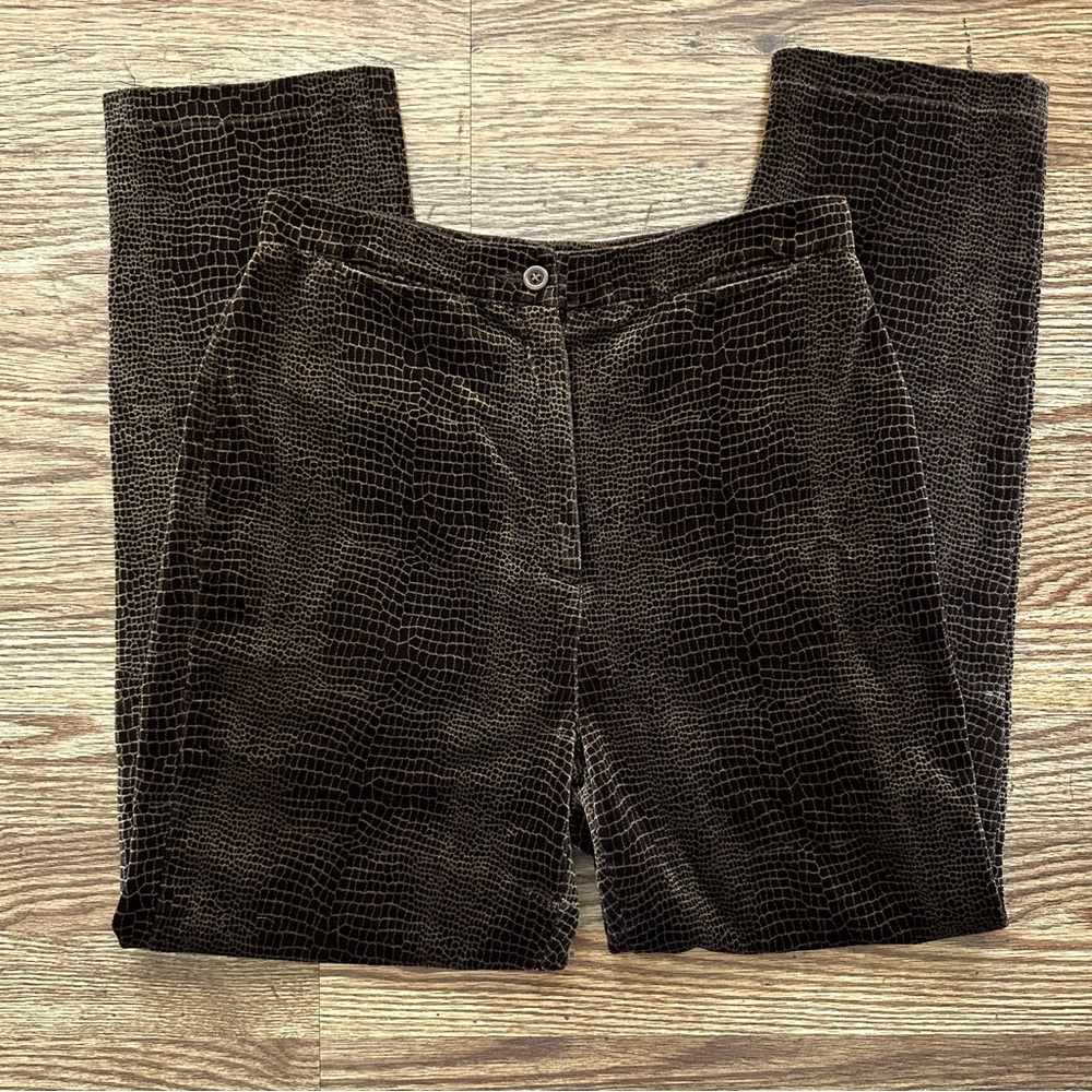 Vintage Liz Claiborne Animal Print Velour Pants